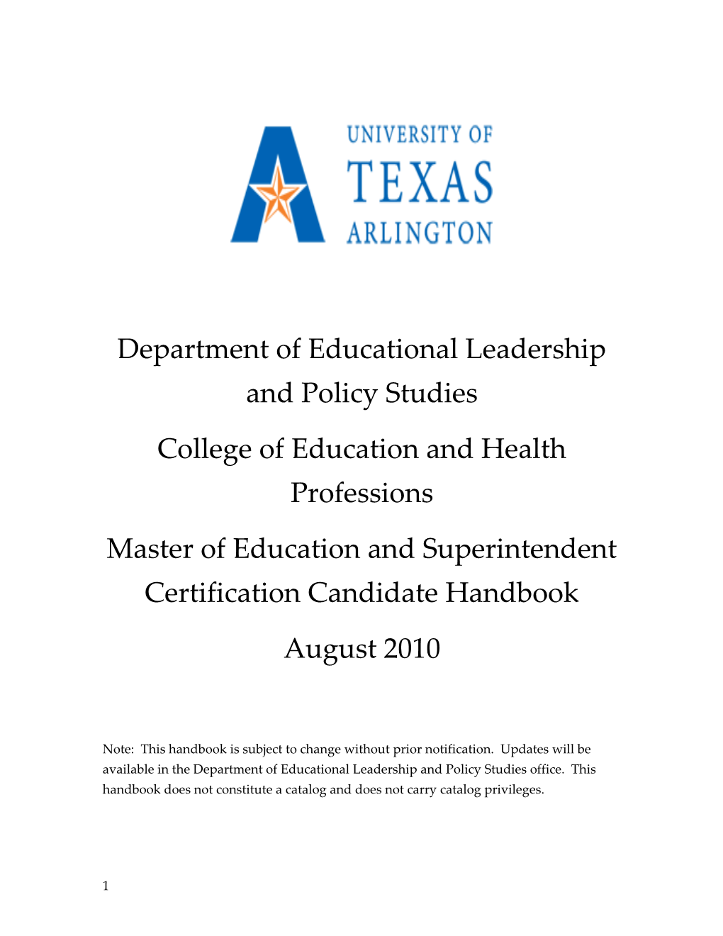 Department of Educational Leadership and Policy Studies