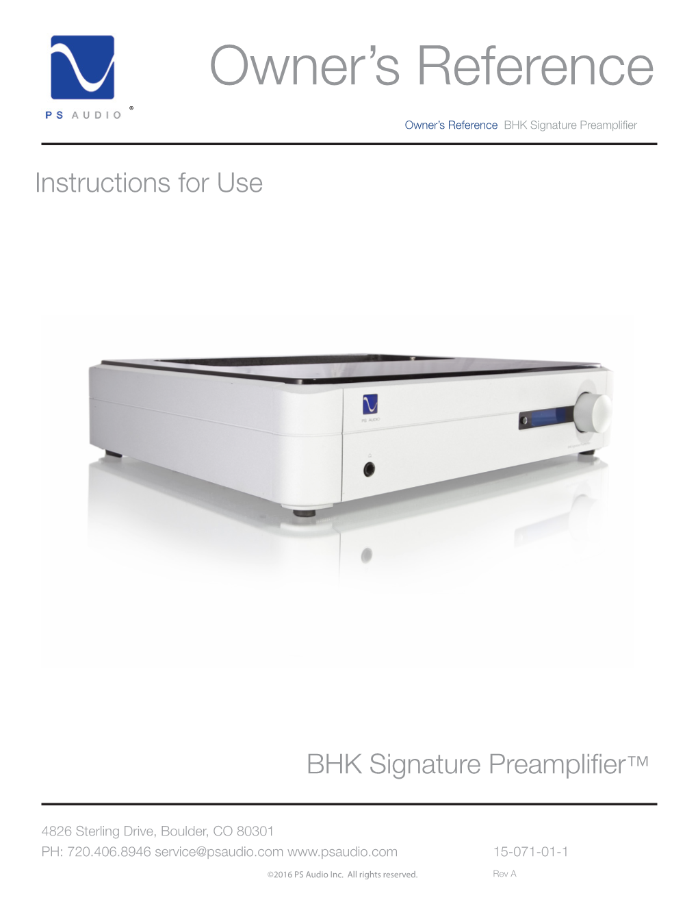 BHK-Preamplifier-Owners-Manual-Rev-A-V1.Pdf