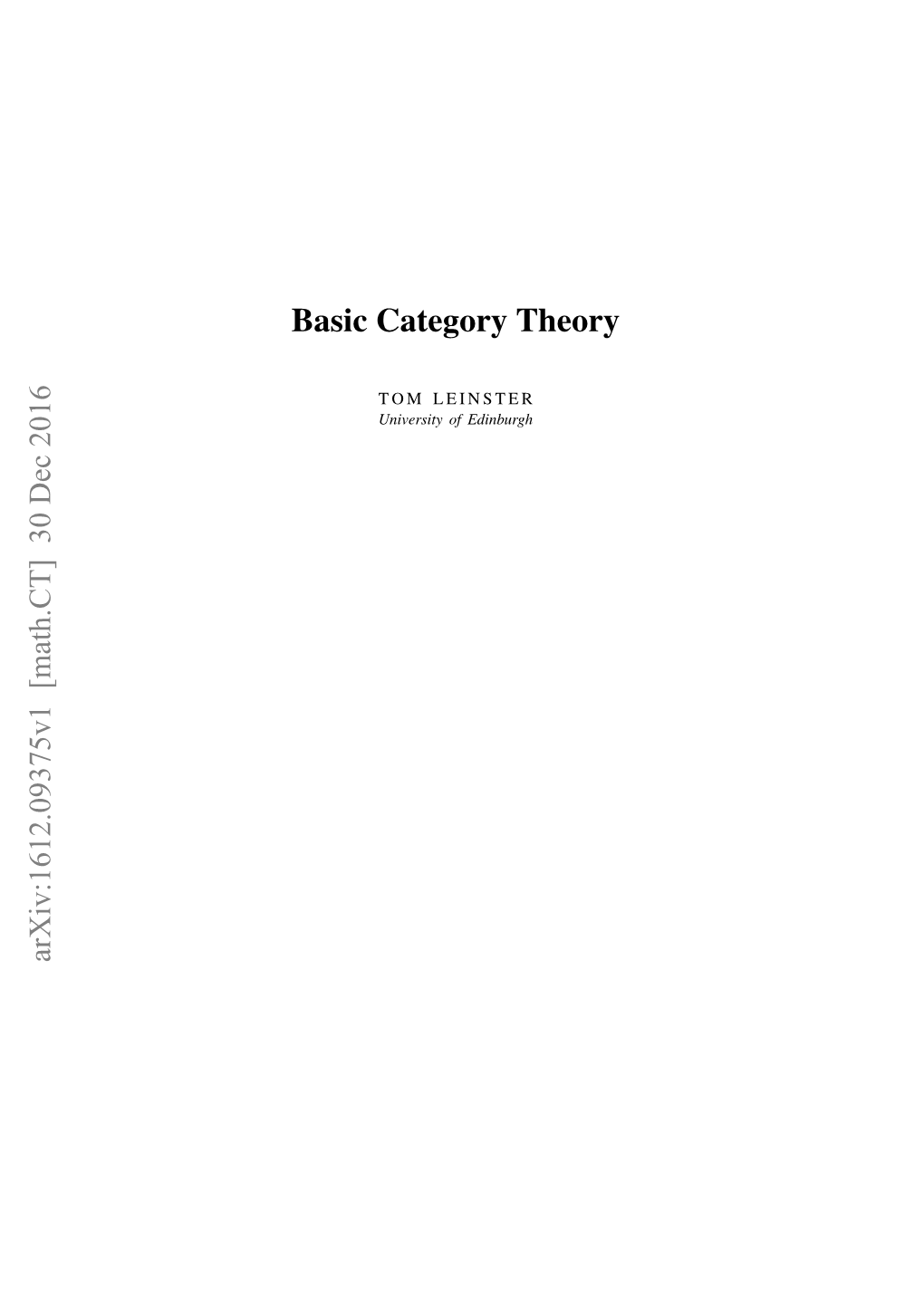 Basic Category Theory