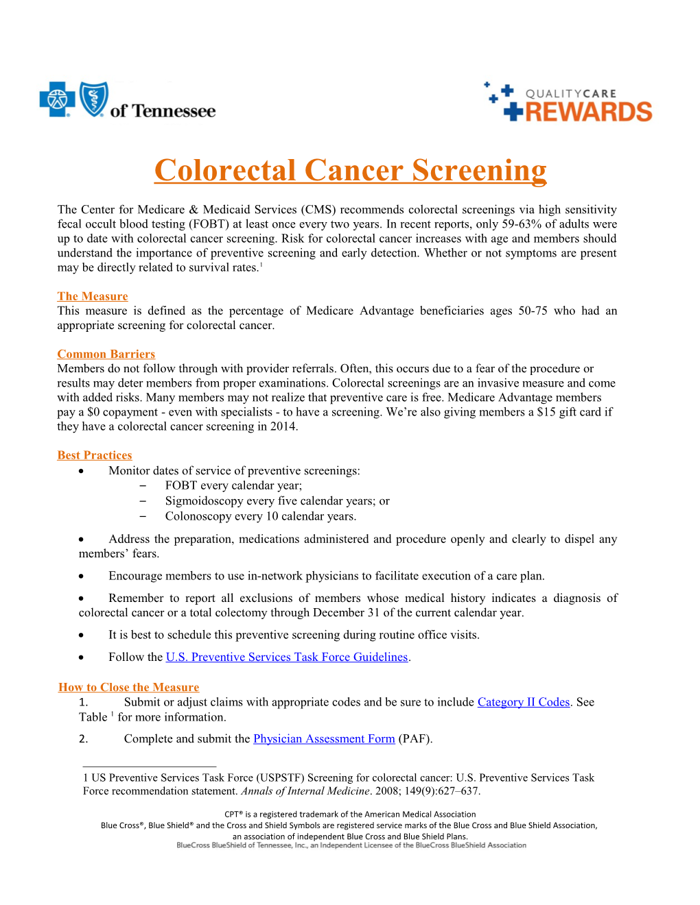 Colorectal Cancer Screening