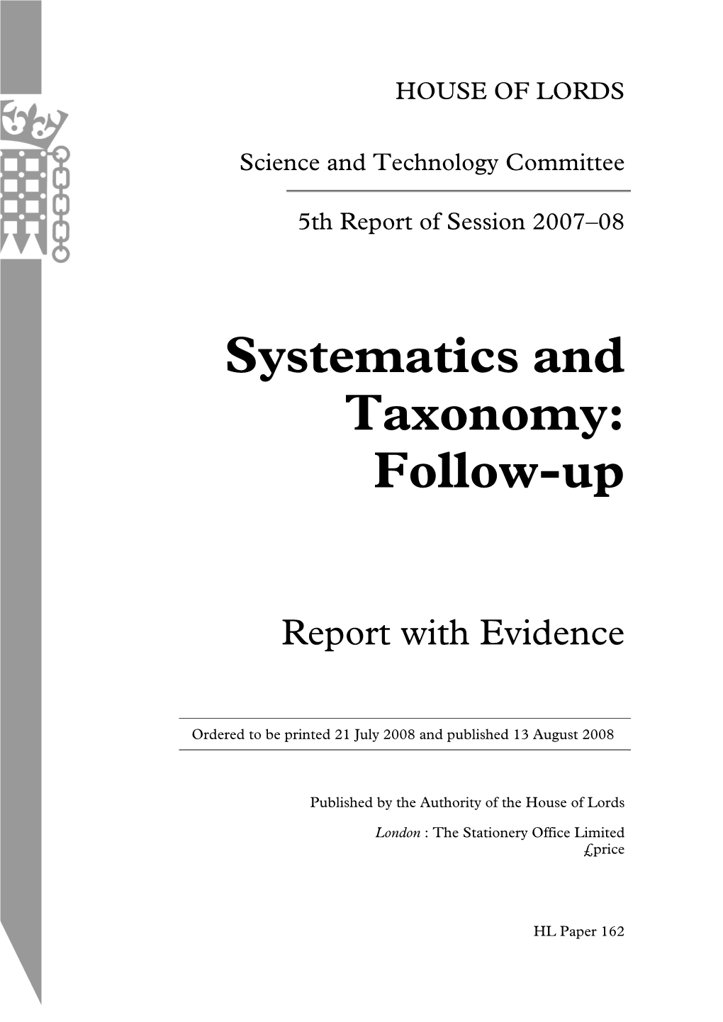 Systematics and Taxonomy: Follow-Up