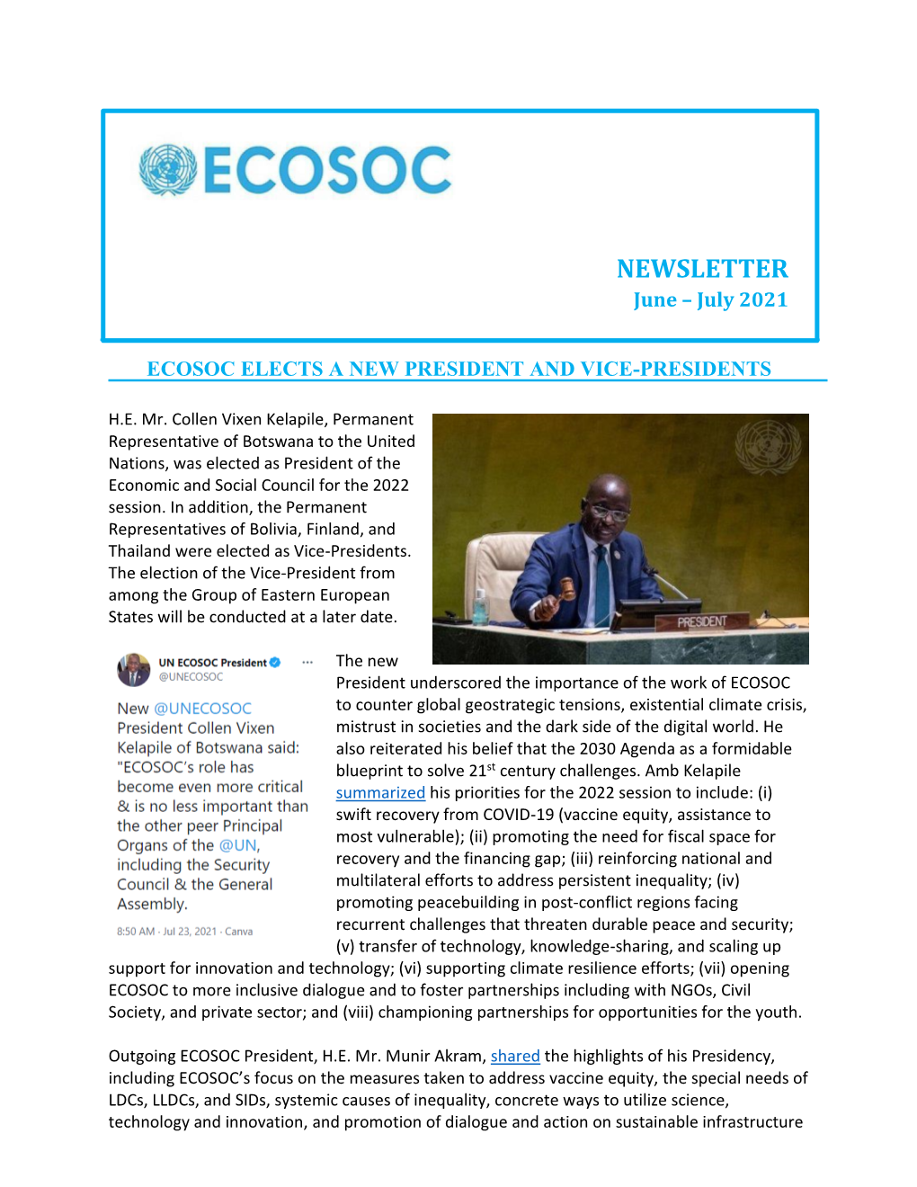 ECOSOC Newsletter June