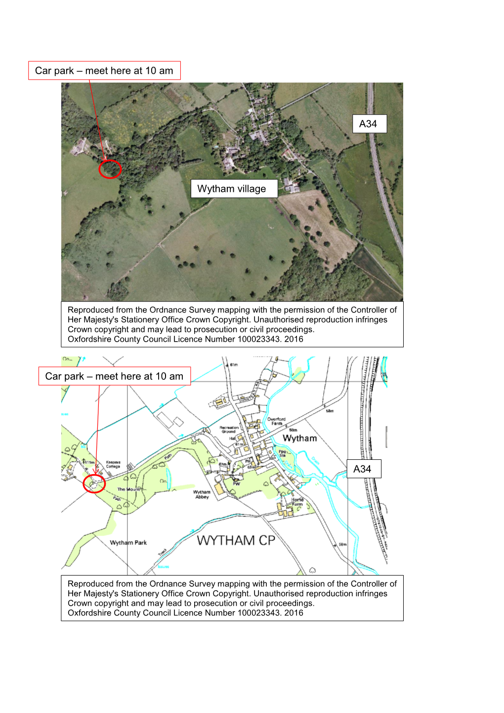 Meet Here at 10 Am Wytham Village A34 Car Park