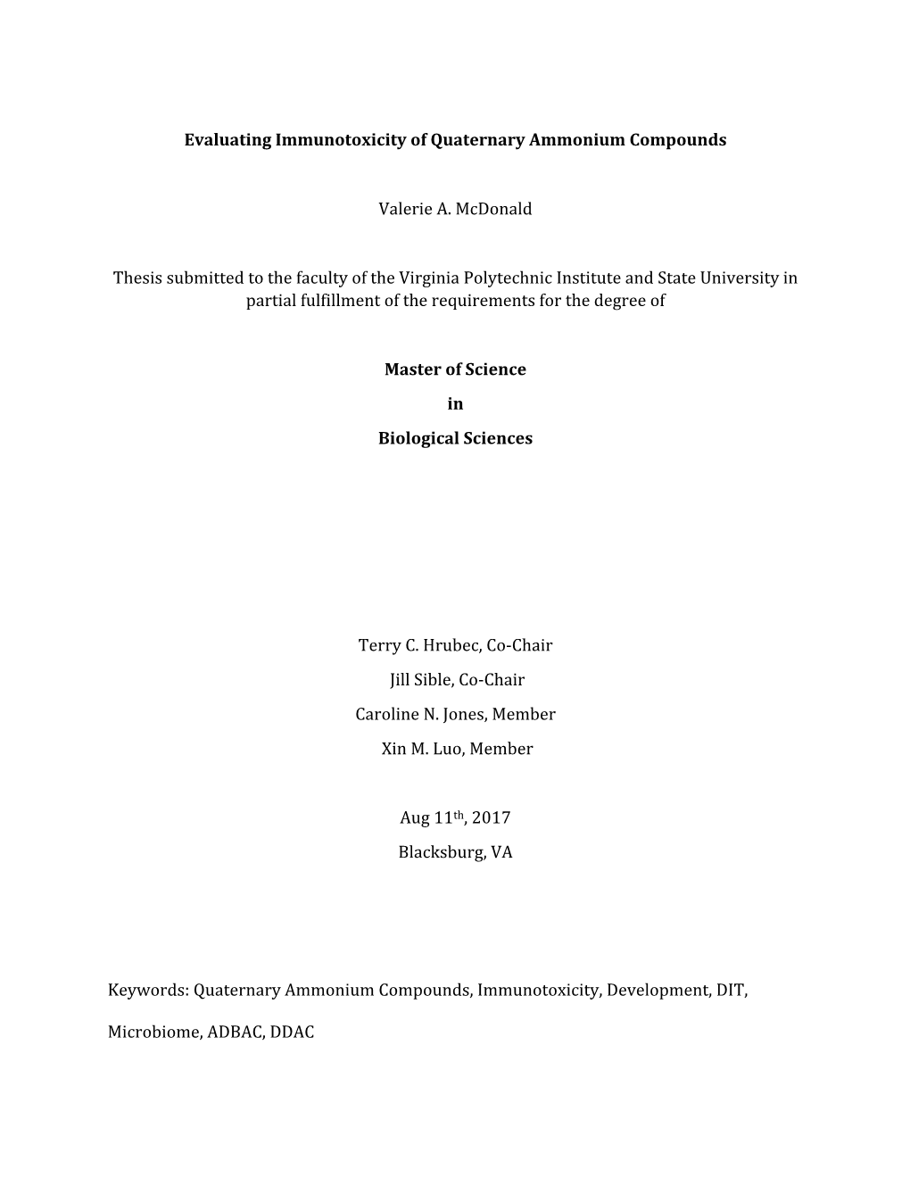 Evaluating Immunotoxicity of Quaternary Ammonium Compounds