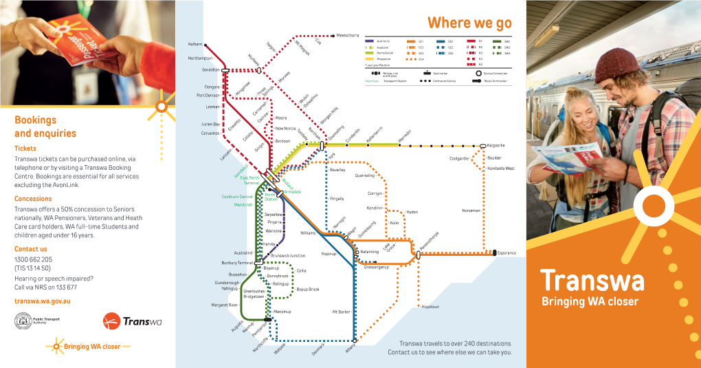 Transwa Tickets Can Be Purchased Online, Via Lancelin • • York Coolgardie • Telephone Or by Visiting a Transwa Booking • Beverley • Kambalda West