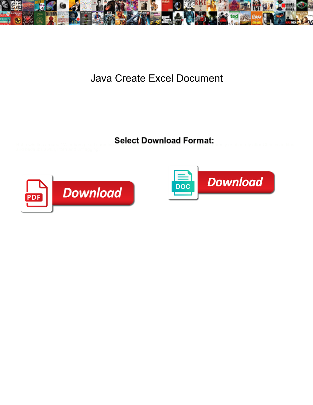 Java Create Excel Document