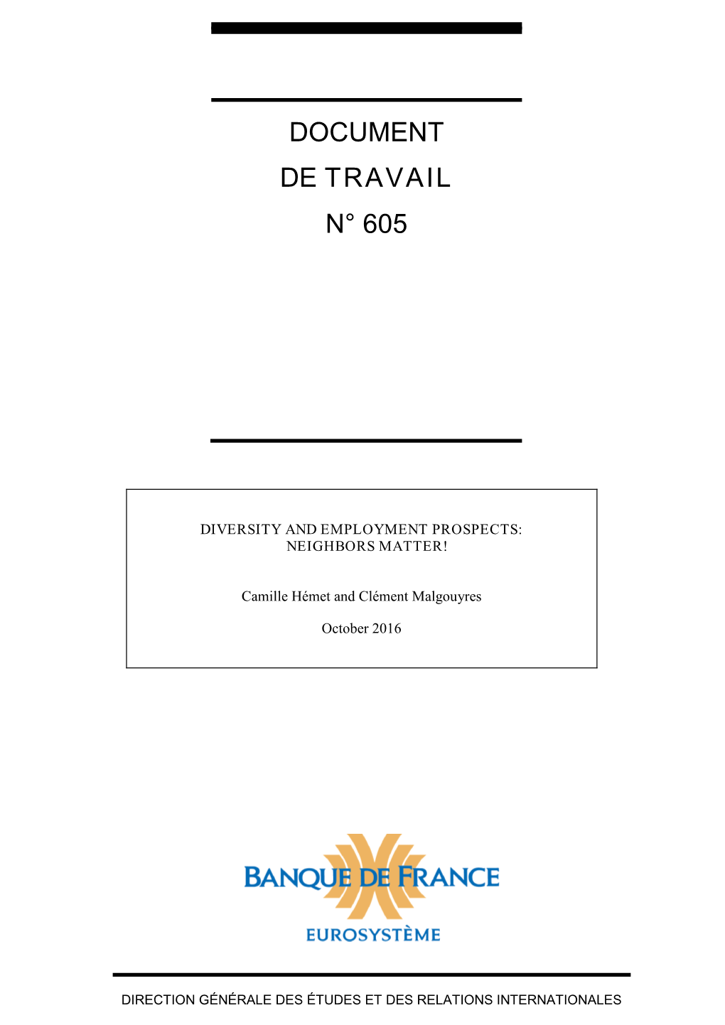 Document De Travail N°