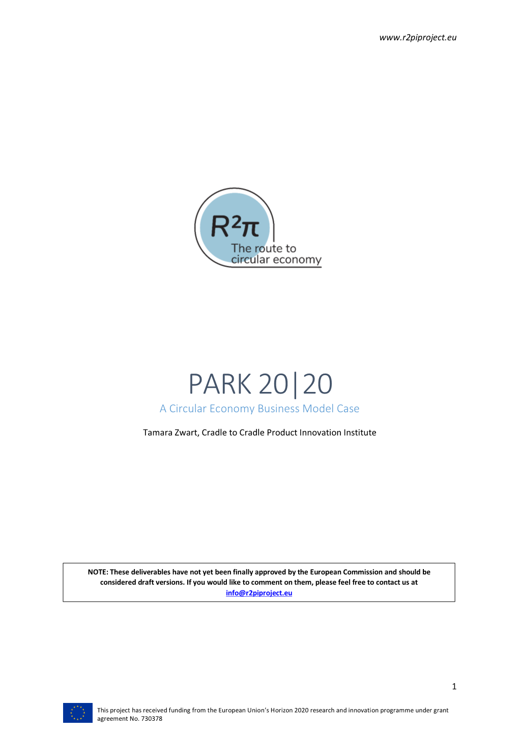 PARK 20|20 a Circular Economy Business Model Case