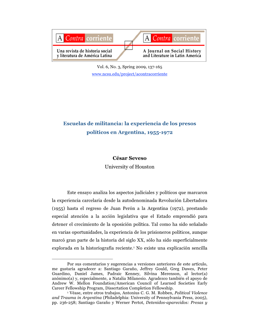 La Experiencia De Los Presos Políticos En Argentina, 1955-1972