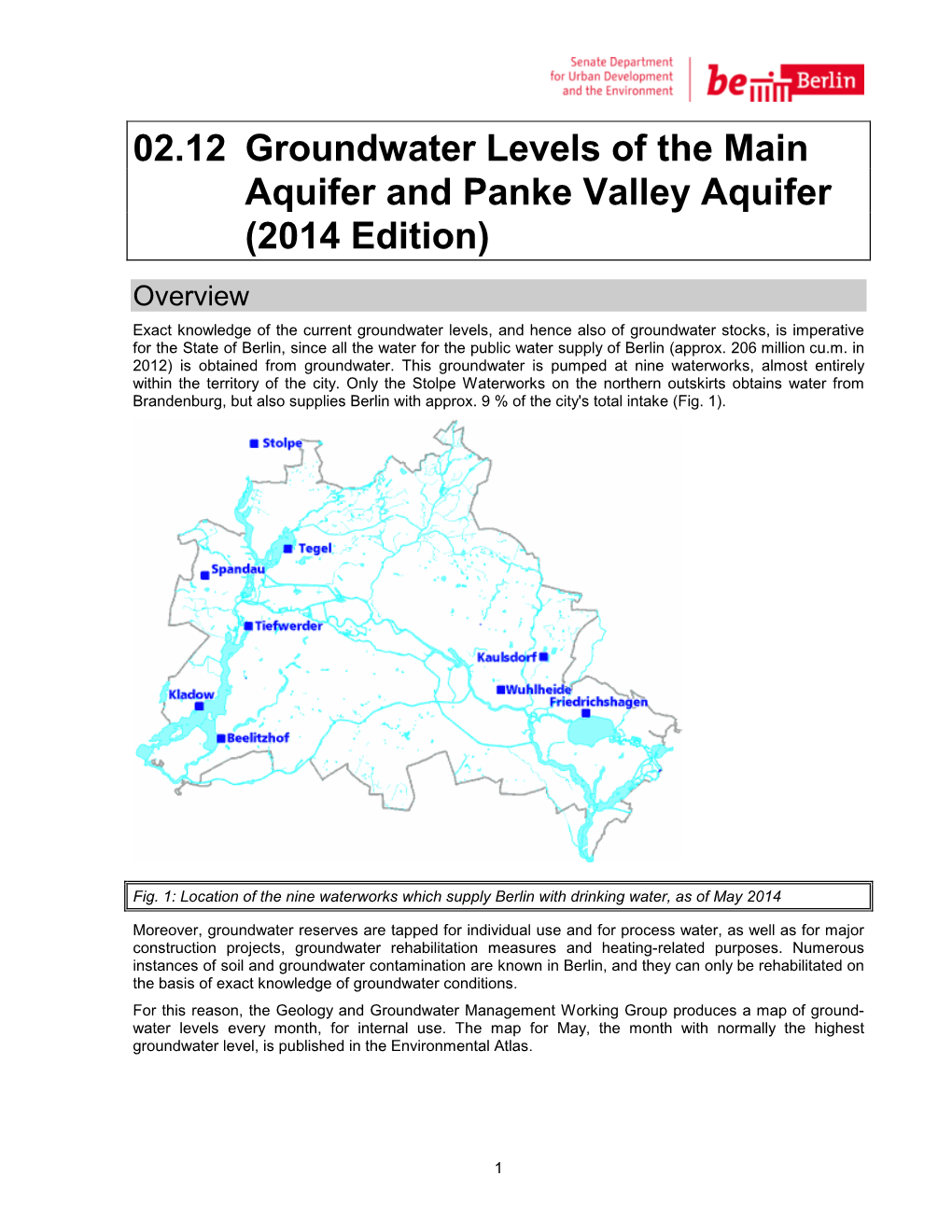 02.12 Groundwater Levels of the Main Aquifer and Panke Valley Aquifer