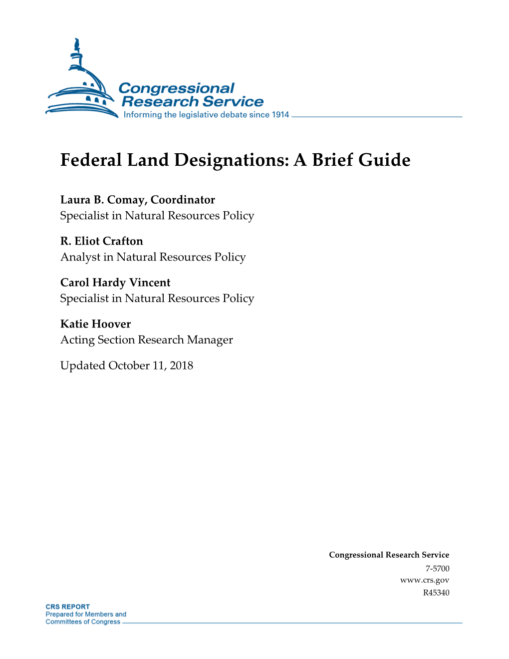 Federal Land Designations: a Brief Guide