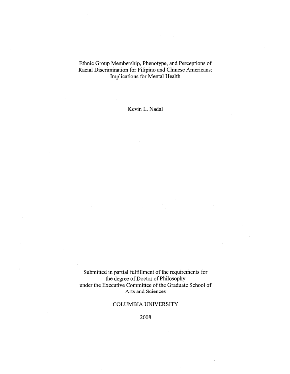 Ethnic Group Membership, Phenotype, and Perceptions of Racial Discrimination for Filipino and Chinese Americans: Implications for Mental Health