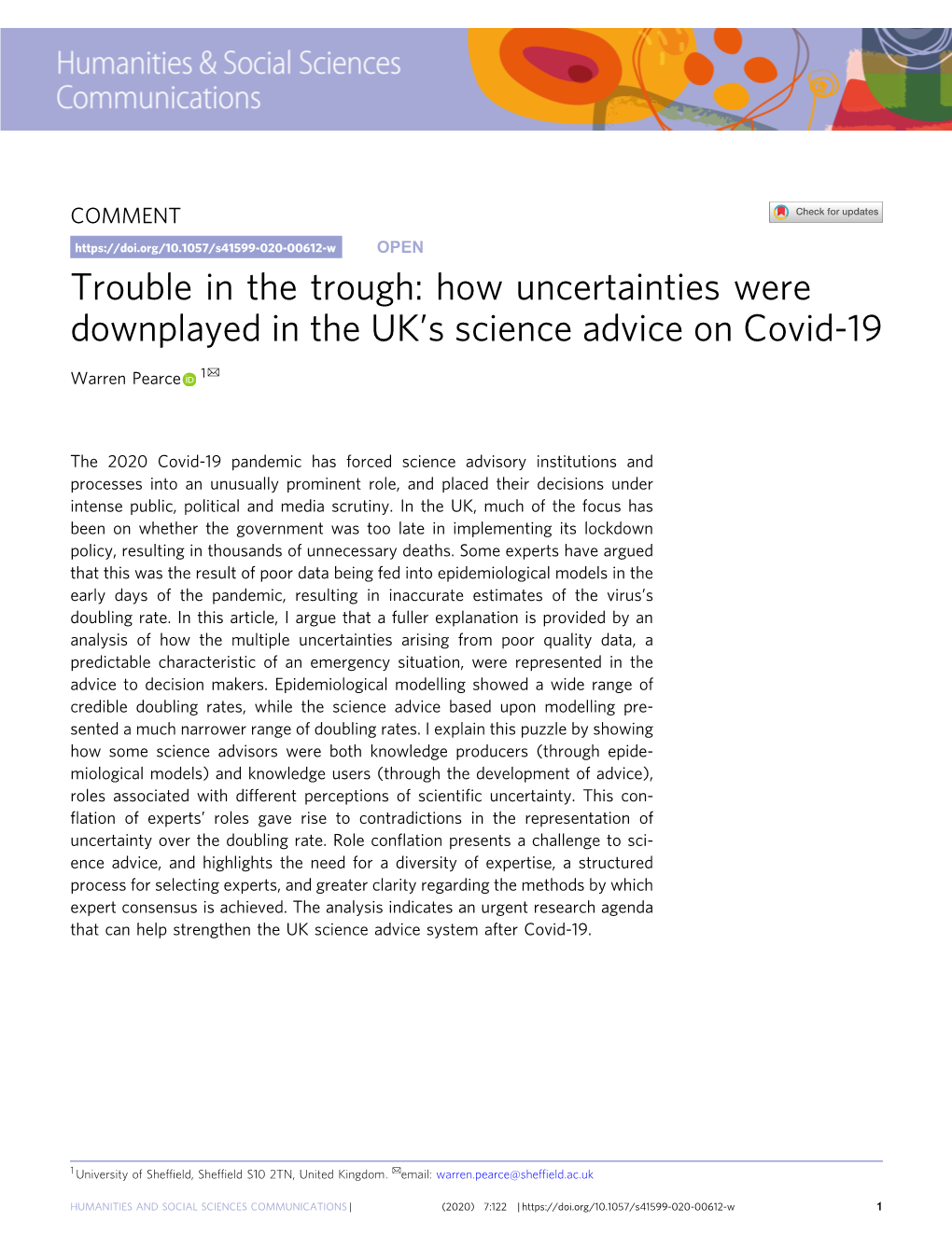 How Uncertainties Were Downplayed in the UK's Science Advice on Covid-19