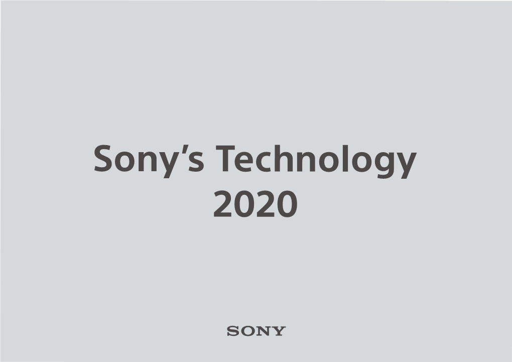 Sony 2020 Technology