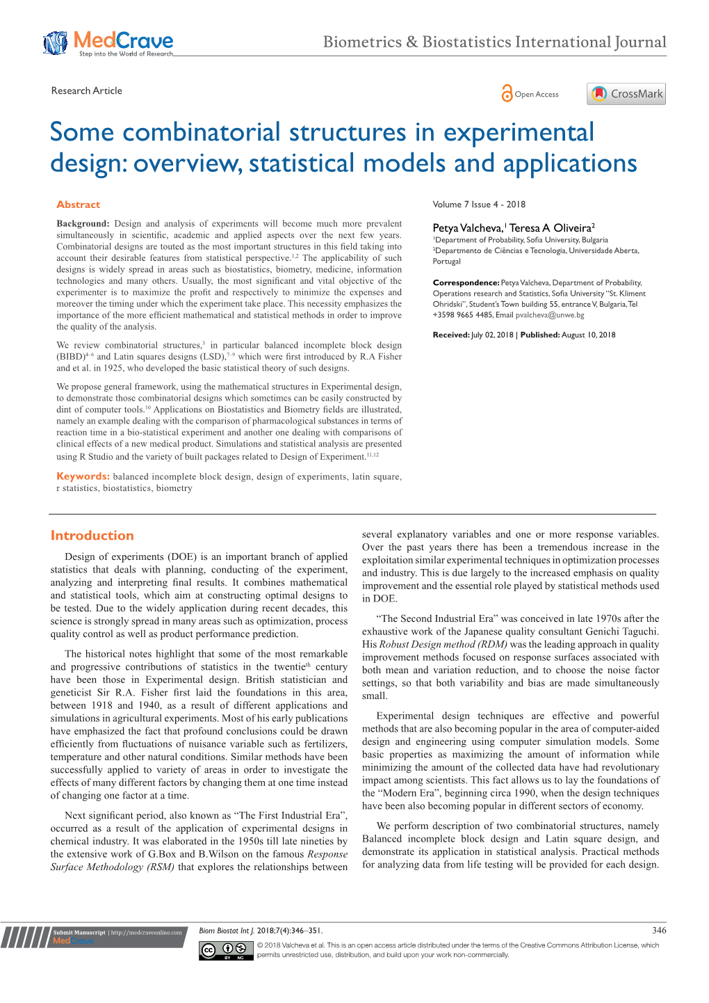 Some Combinatorial Structures in Experimental Design: Overview, Statistical Models and Applications