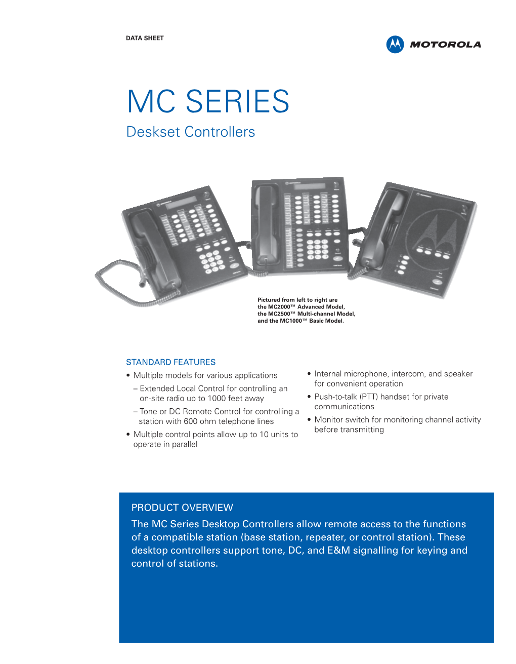 MC SERIES Deskset Controllers