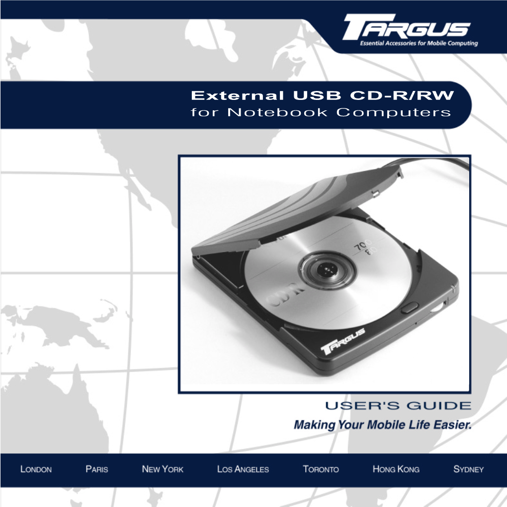 External USB CD-R/RW for Notebook Computers User's Guide