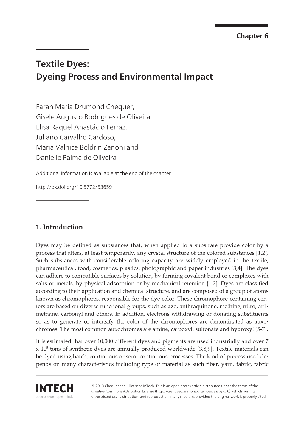 Textile Dyes: Dyeing Process and Environmental Impact