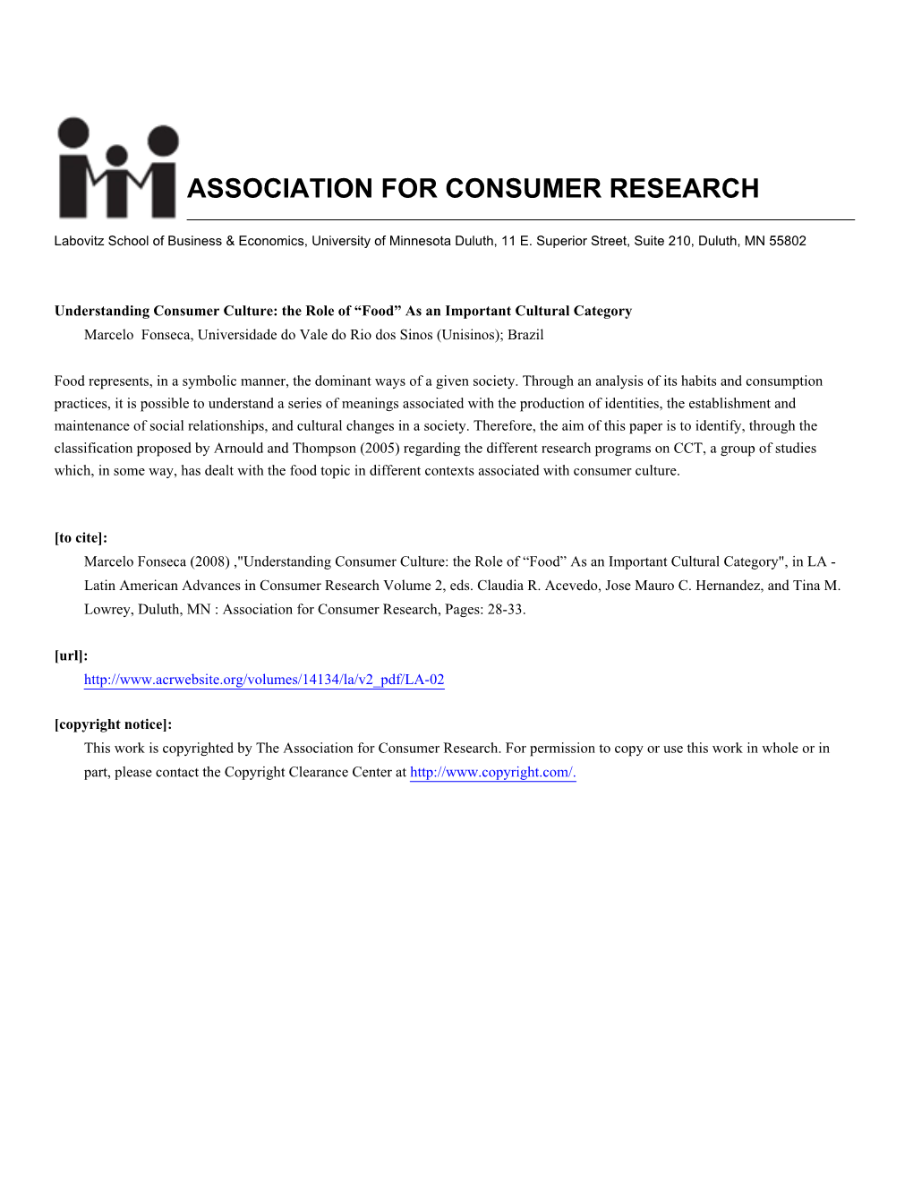 Association for Consumer Research