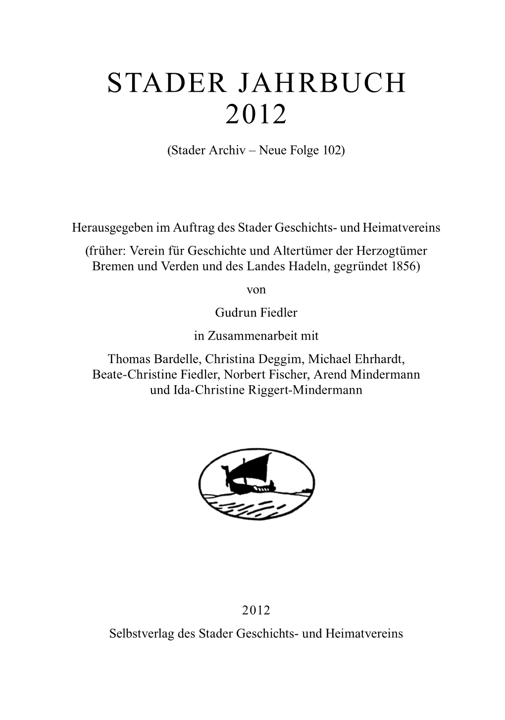 STADER JAHRBUCH 2012 (Stader Archiv – Neue Folge 102)