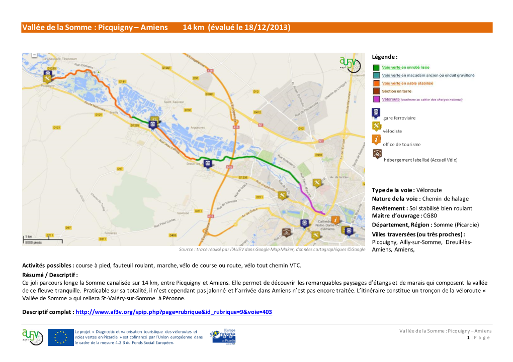 Picquigny – Amiens 14 Km (Évalué Le 18/12/2013)