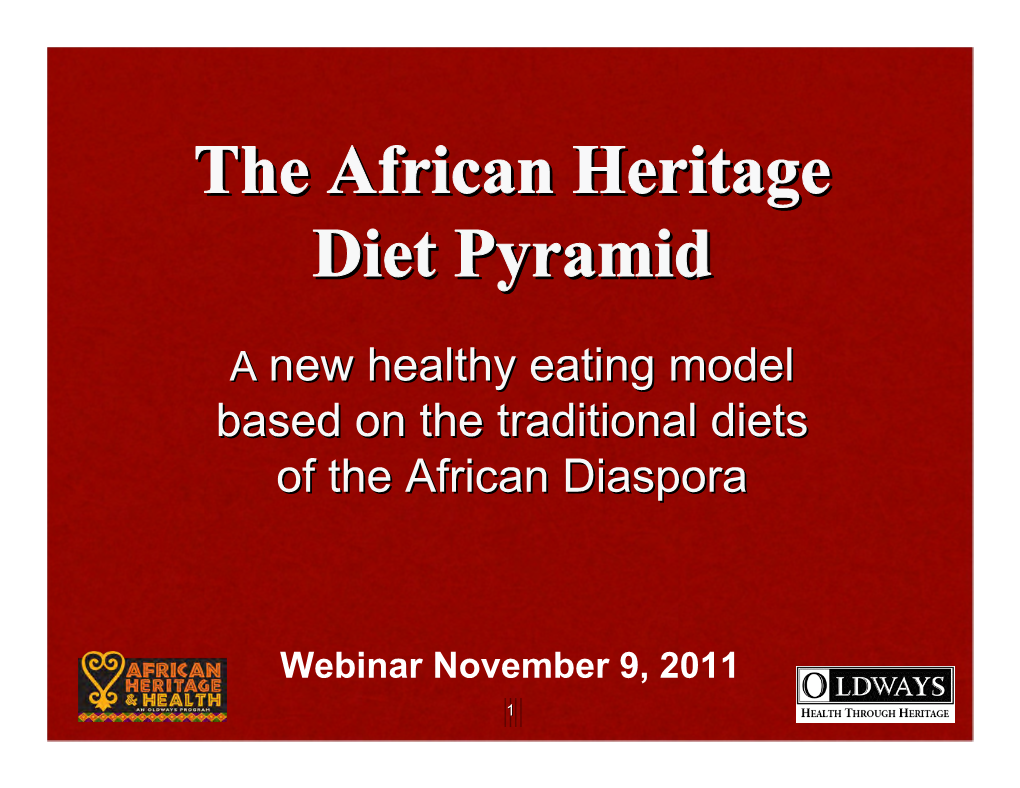 The African Heritage Diet Pyramid