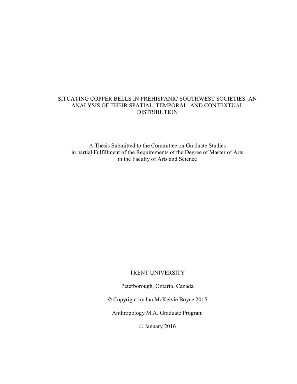 Situating Copper Bells in Prehispanic Southwest Societies: an Analysis of Their Spatial, Temporal, and Contextual Distribution