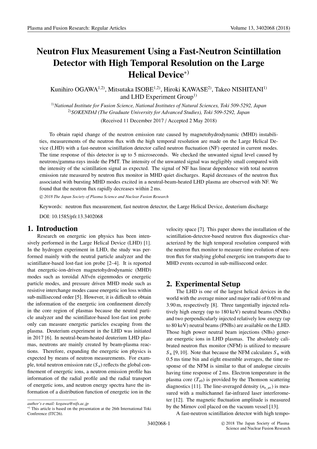 Neutron Flux Measurement Using a Fast-Neutron Scintillation Detector with High Temporal Resolution on the Large Helical Device∗)