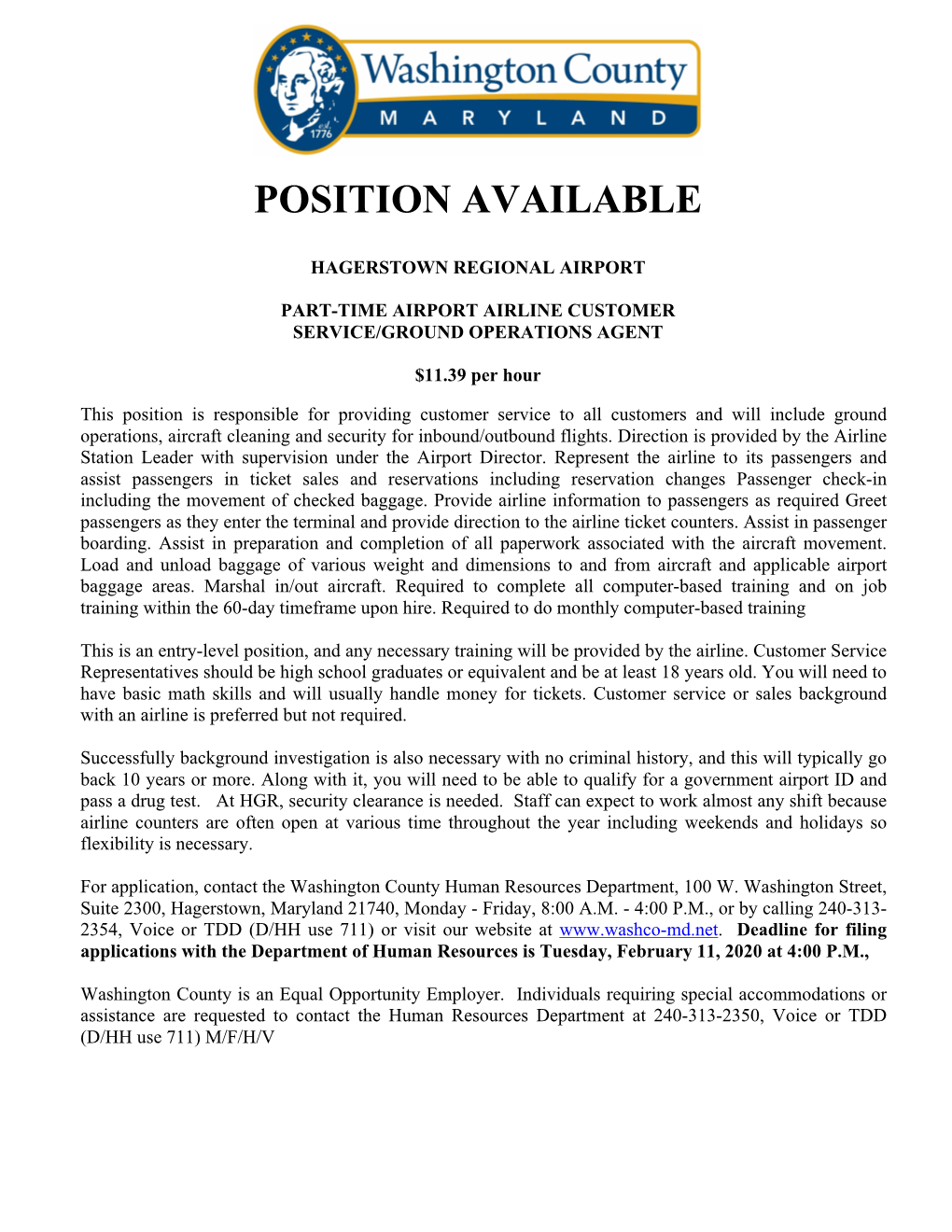 Position Available