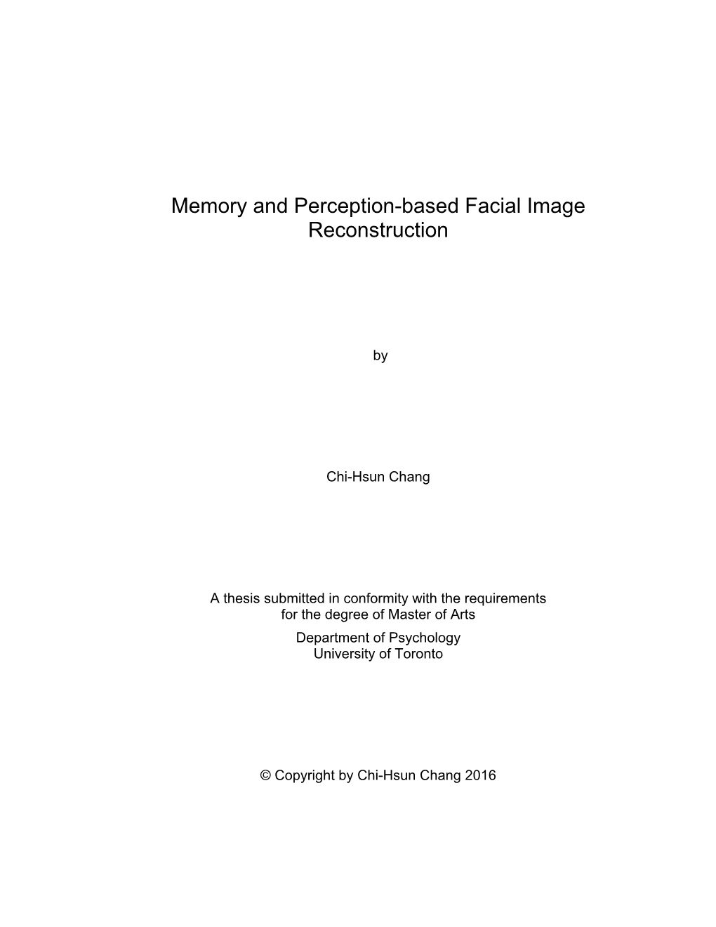 Memory and Perception-Based Facial Image Reconstruction