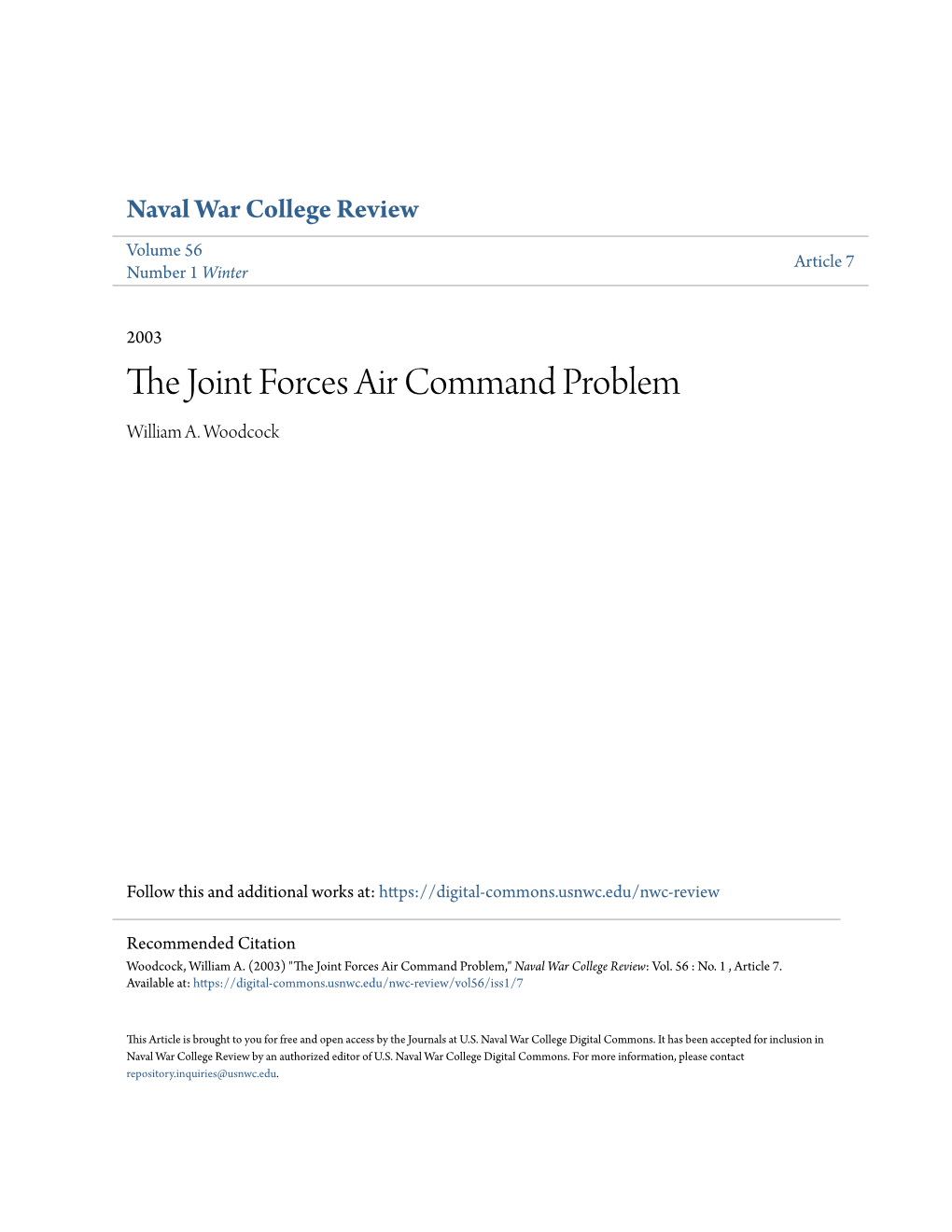 The Joint Forces Air Command Problem