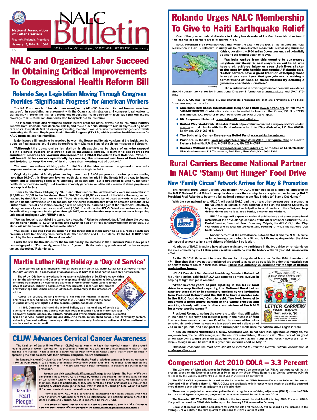 NALC and Organized Labor Succeed in Obtaining Critical Improvements