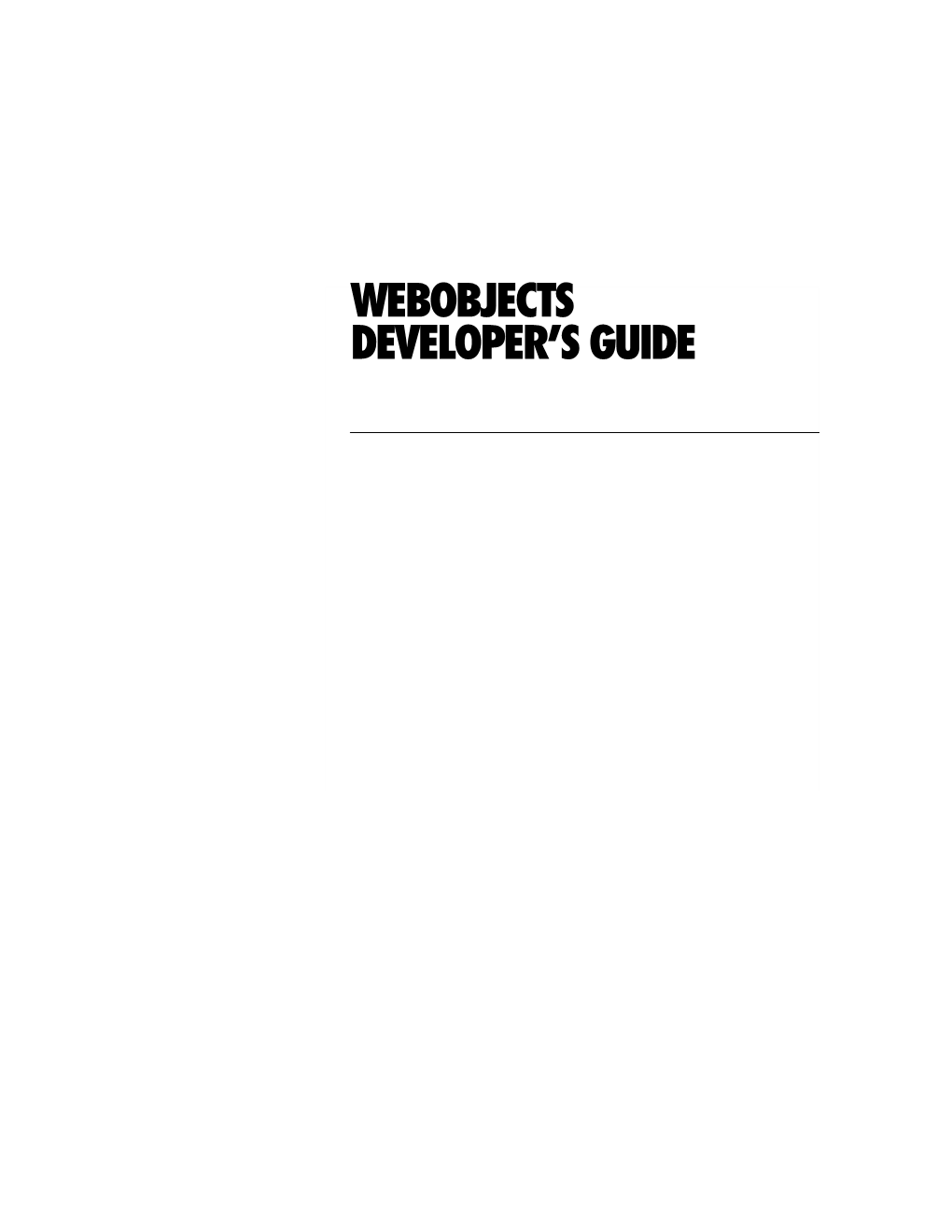 Webobjects Developer's Guide