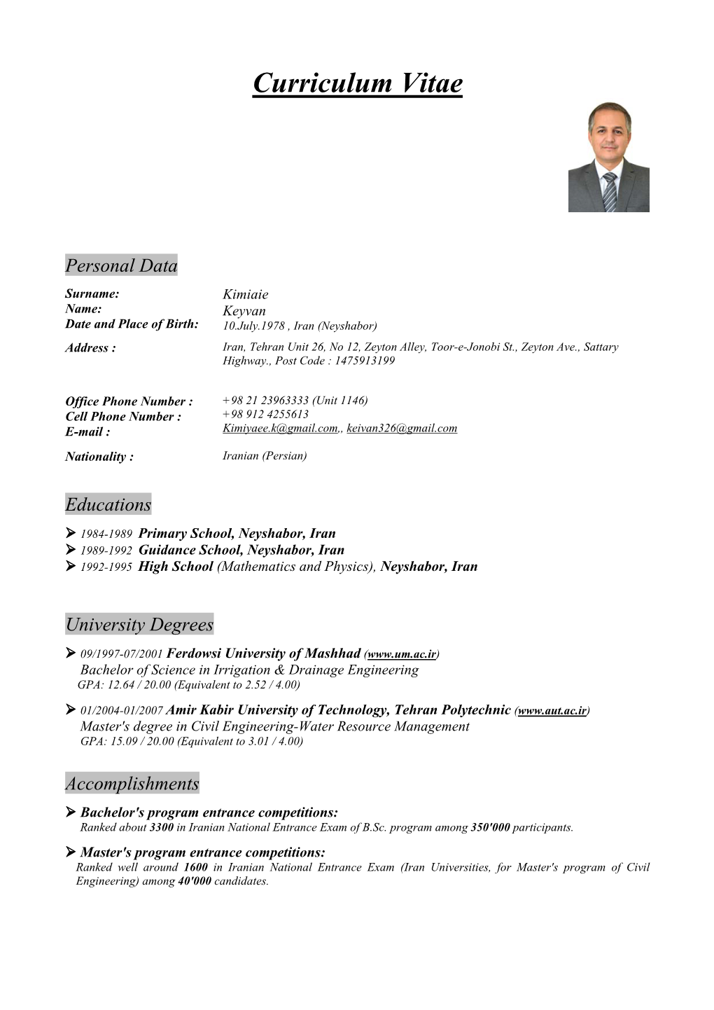 Curriculum Vitae