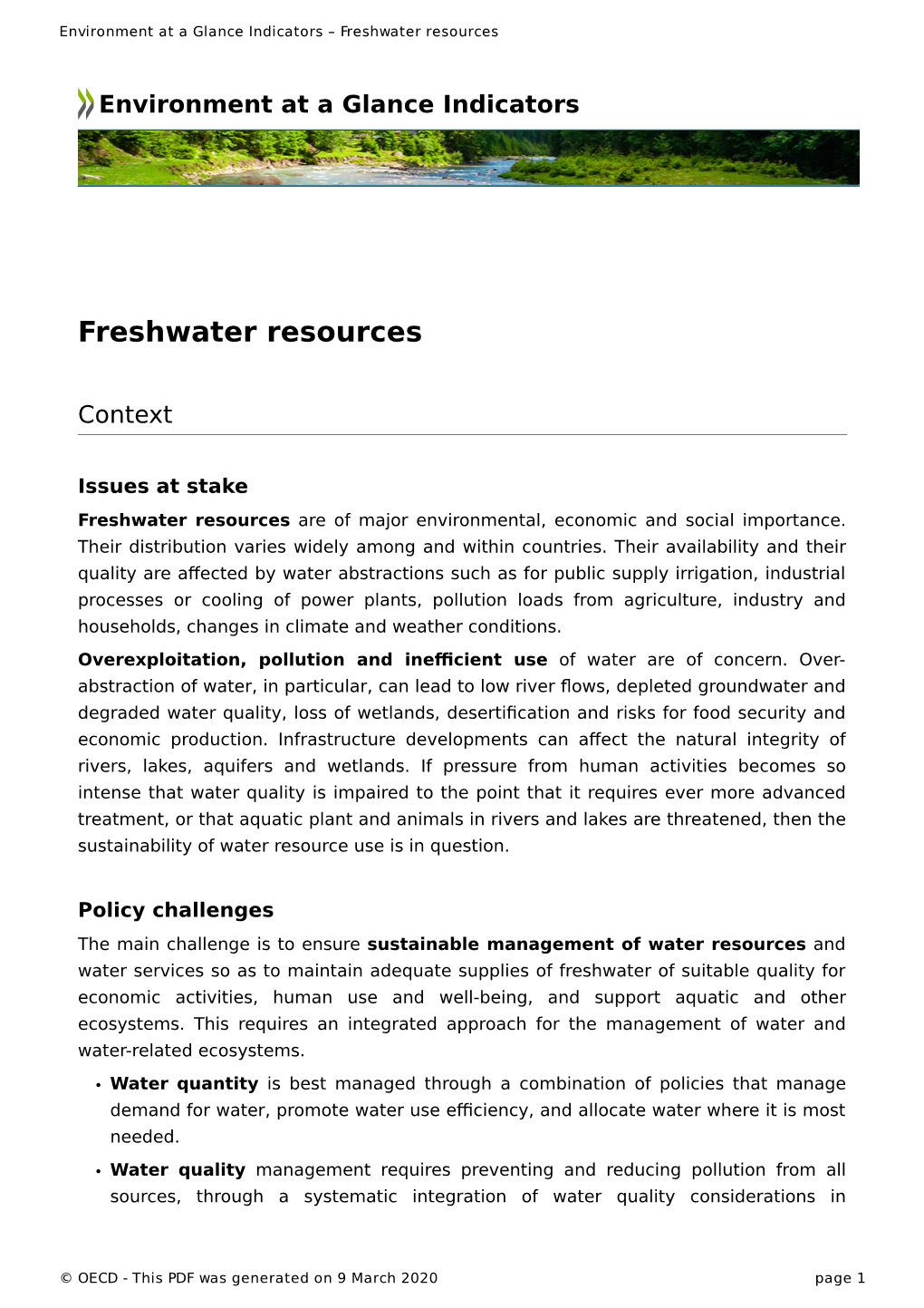 Freshwater Resources