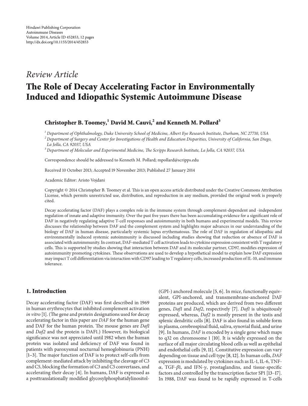 The Role of Decay Accelerating Factor in Environmentally Induced and Idiopathic Systemic Autoimmune Disease