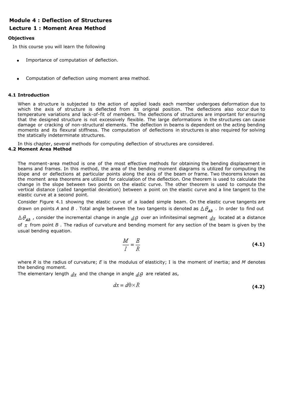 Moment Area Method