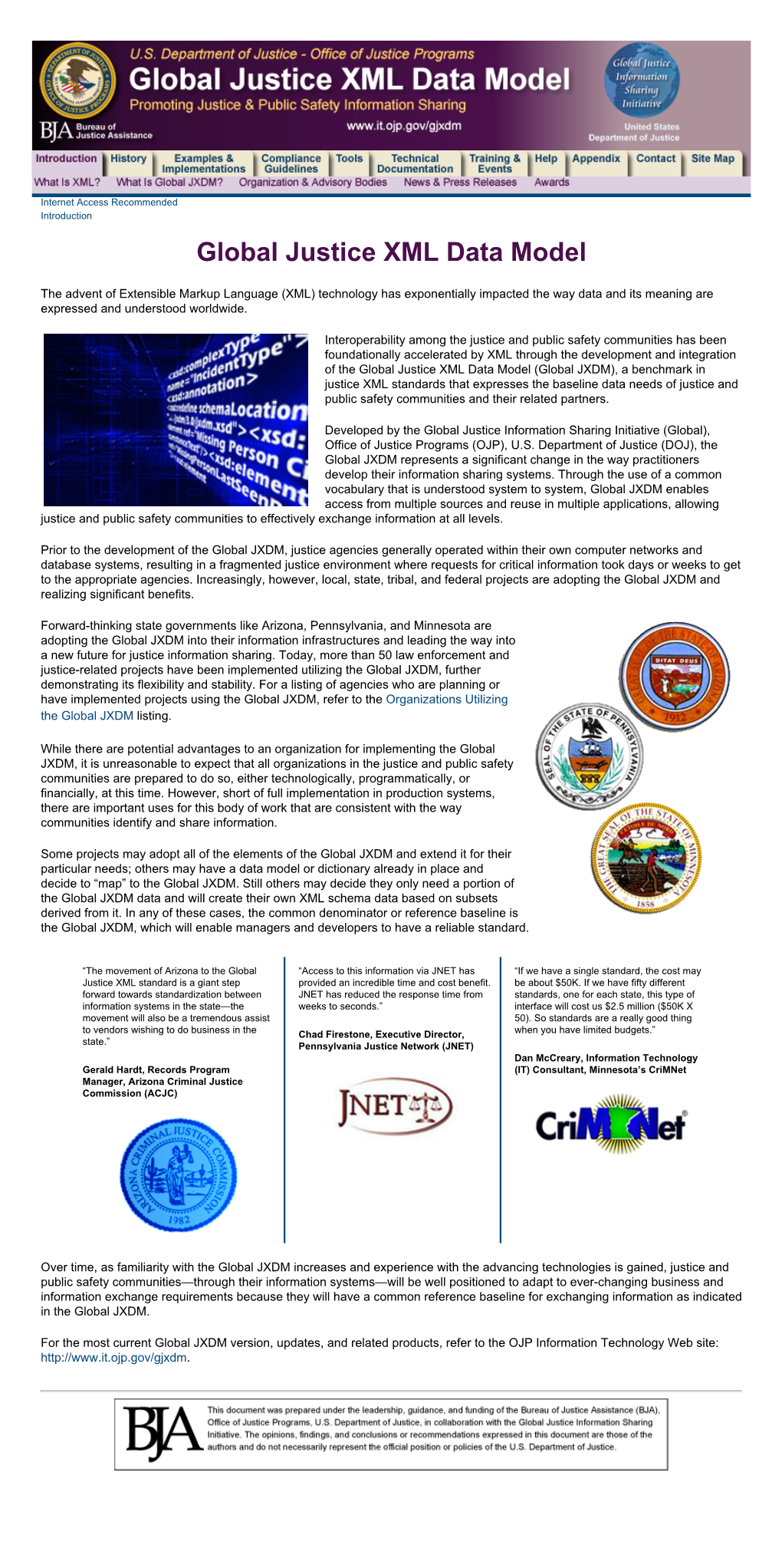 Global Justice XML Data Model