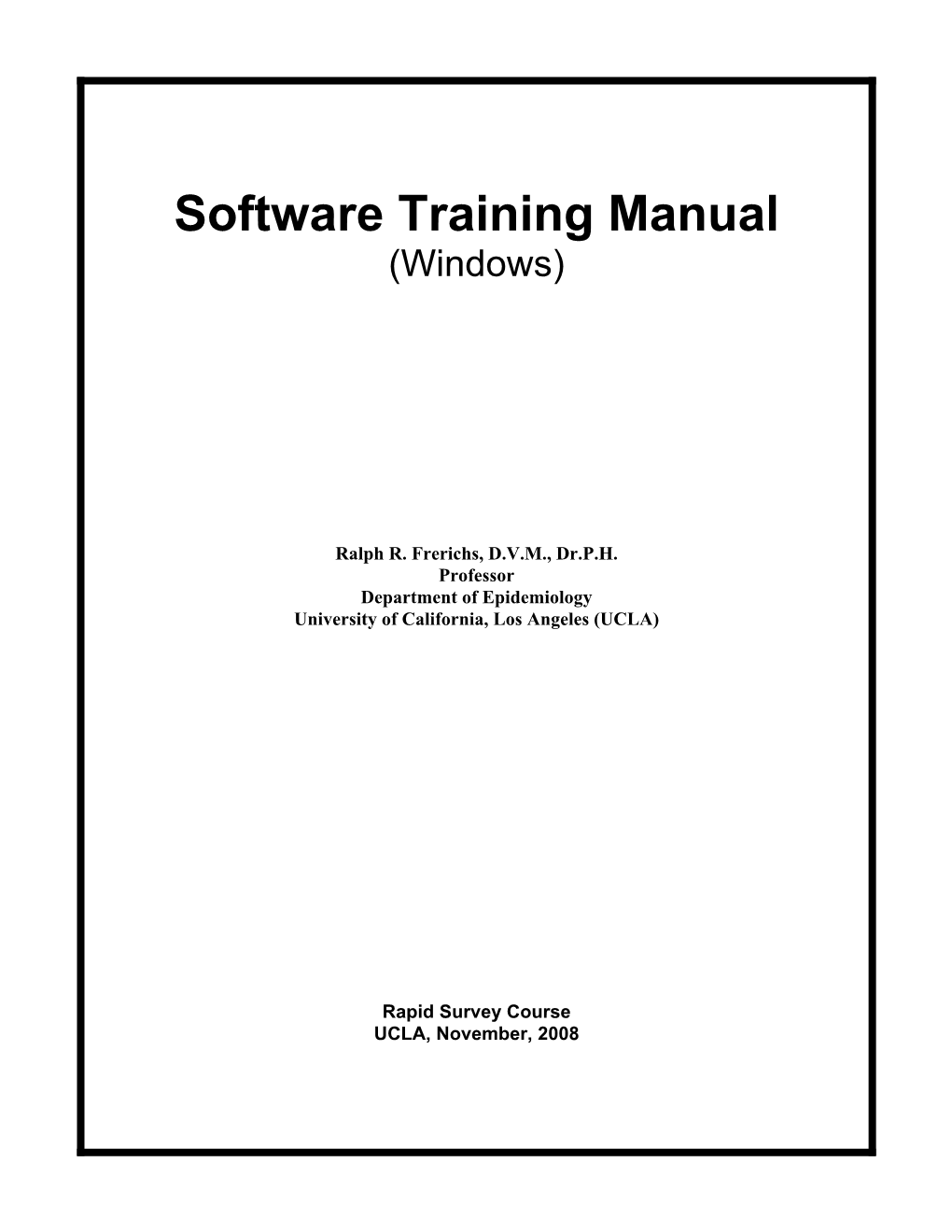 Software Training Manual (Windows)