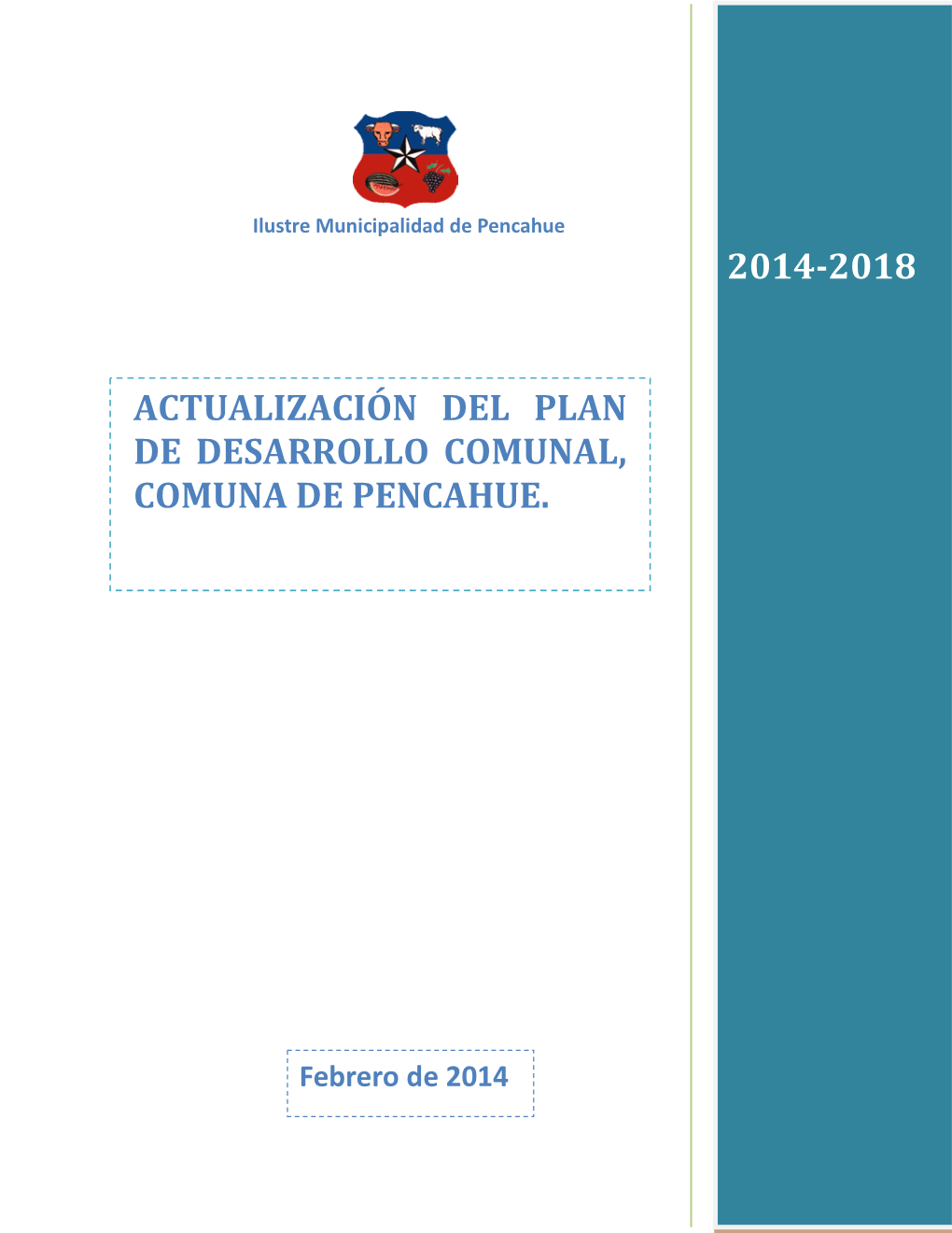 2014-2018 Actualización Del Plan De Desarrollo Comunal, Comuna De Pencahue