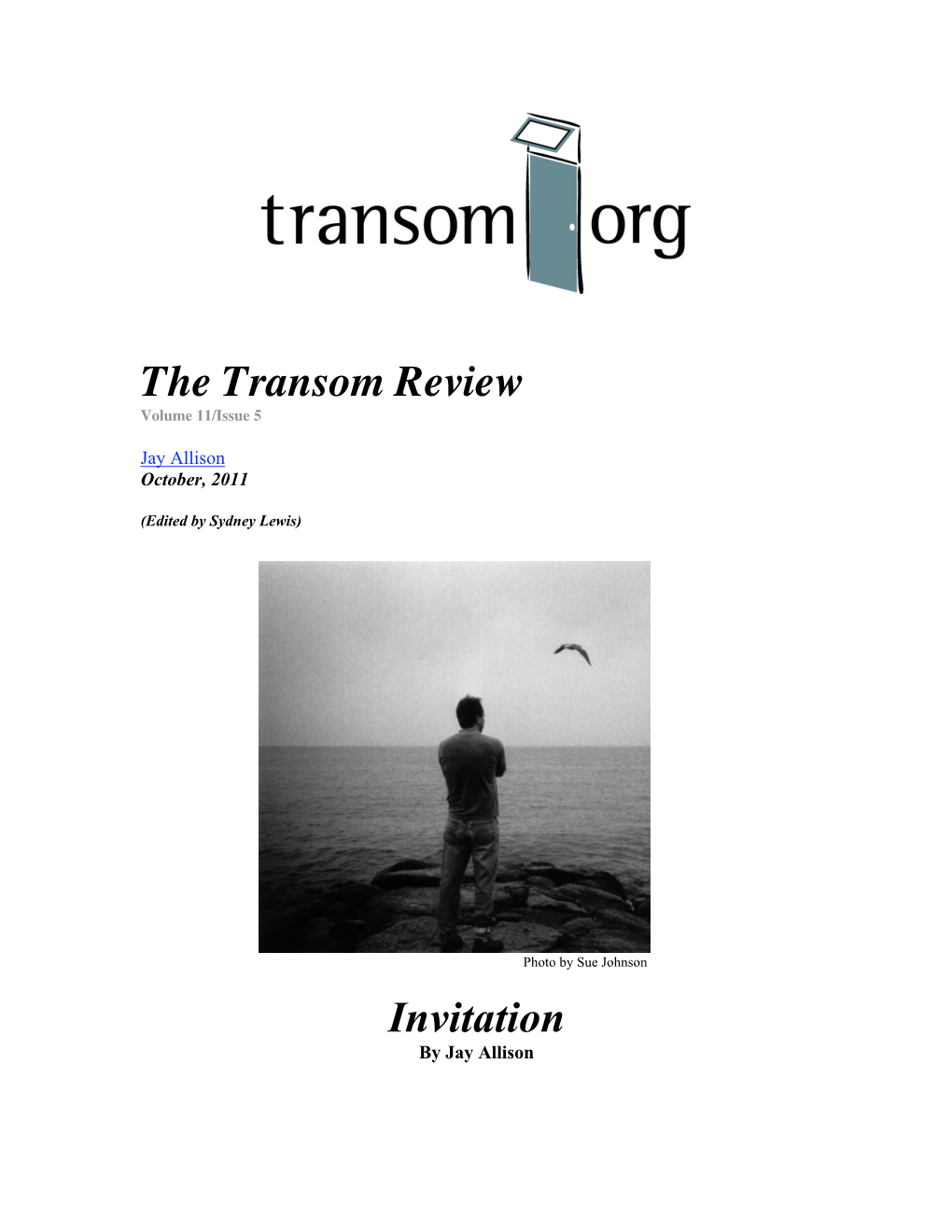 The Transom Review Invitation