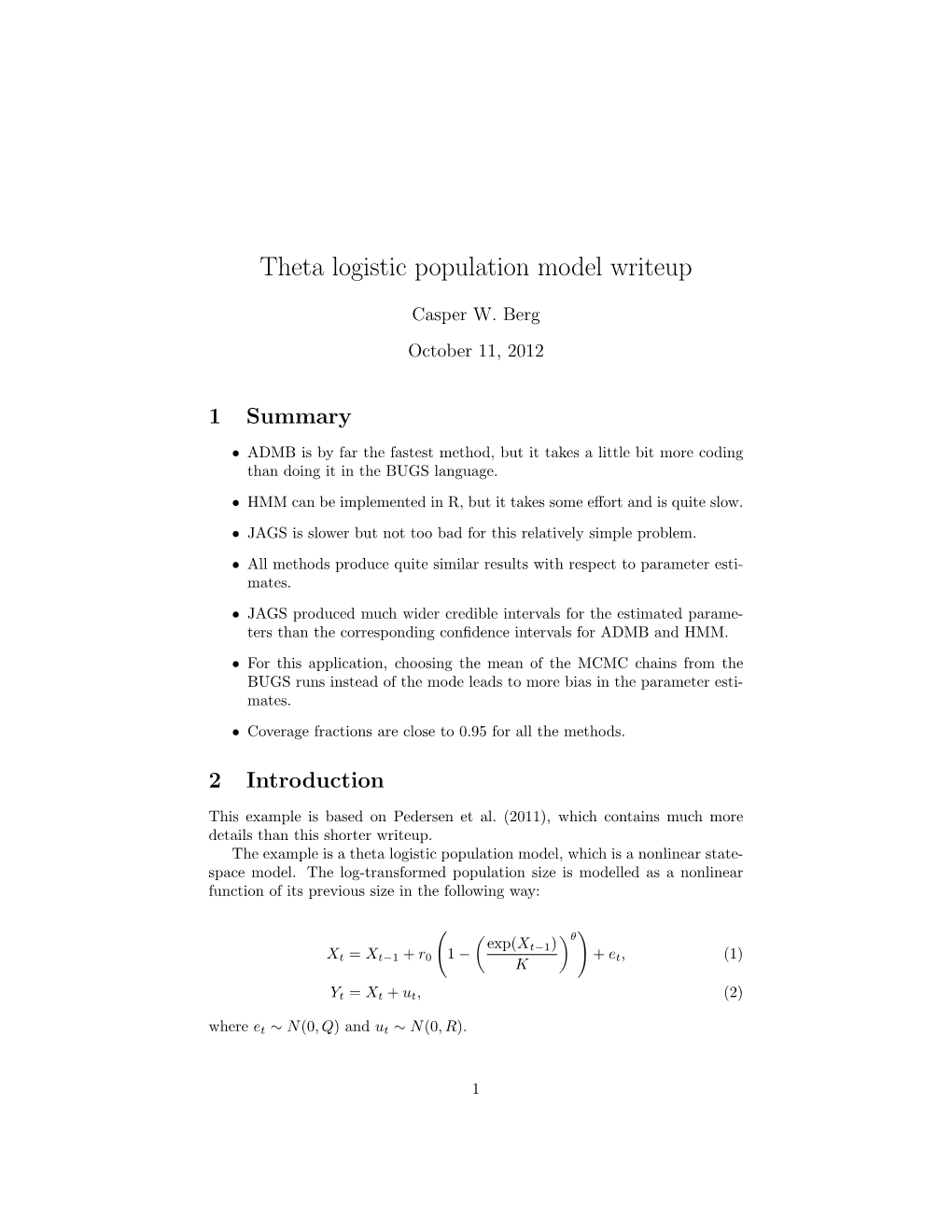 Theta Logistic Population Model Writeup