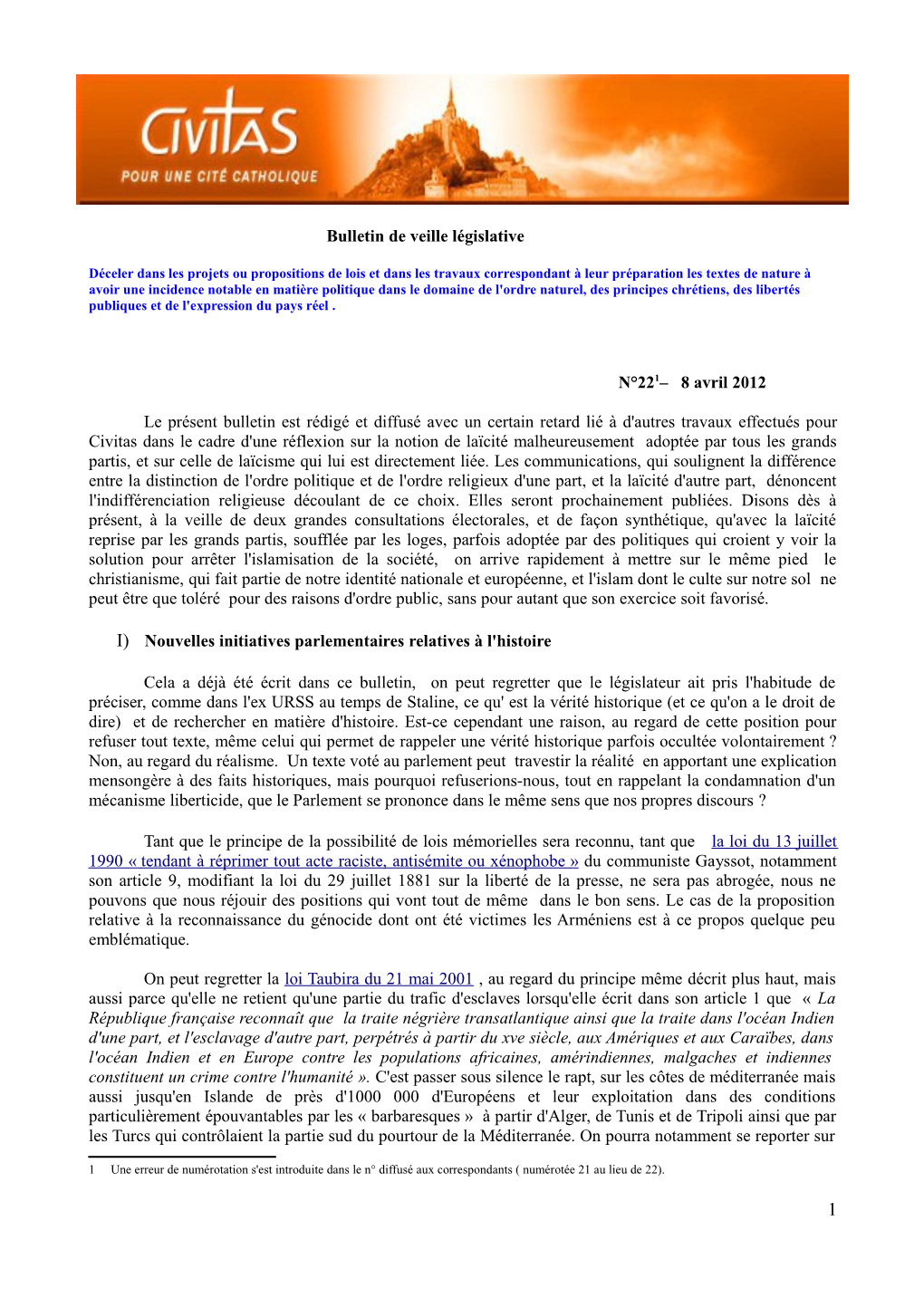 Bulletin De Veille N°22