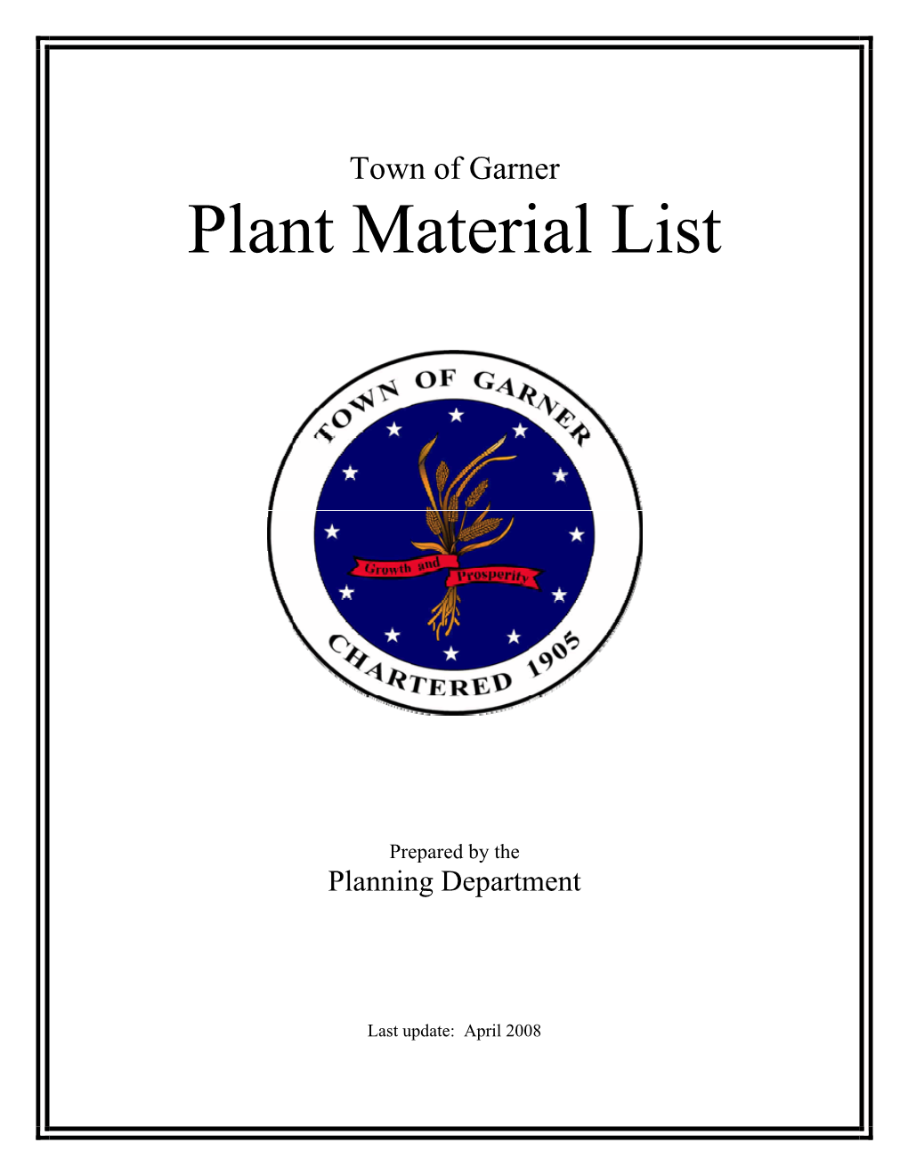 Plant Material List