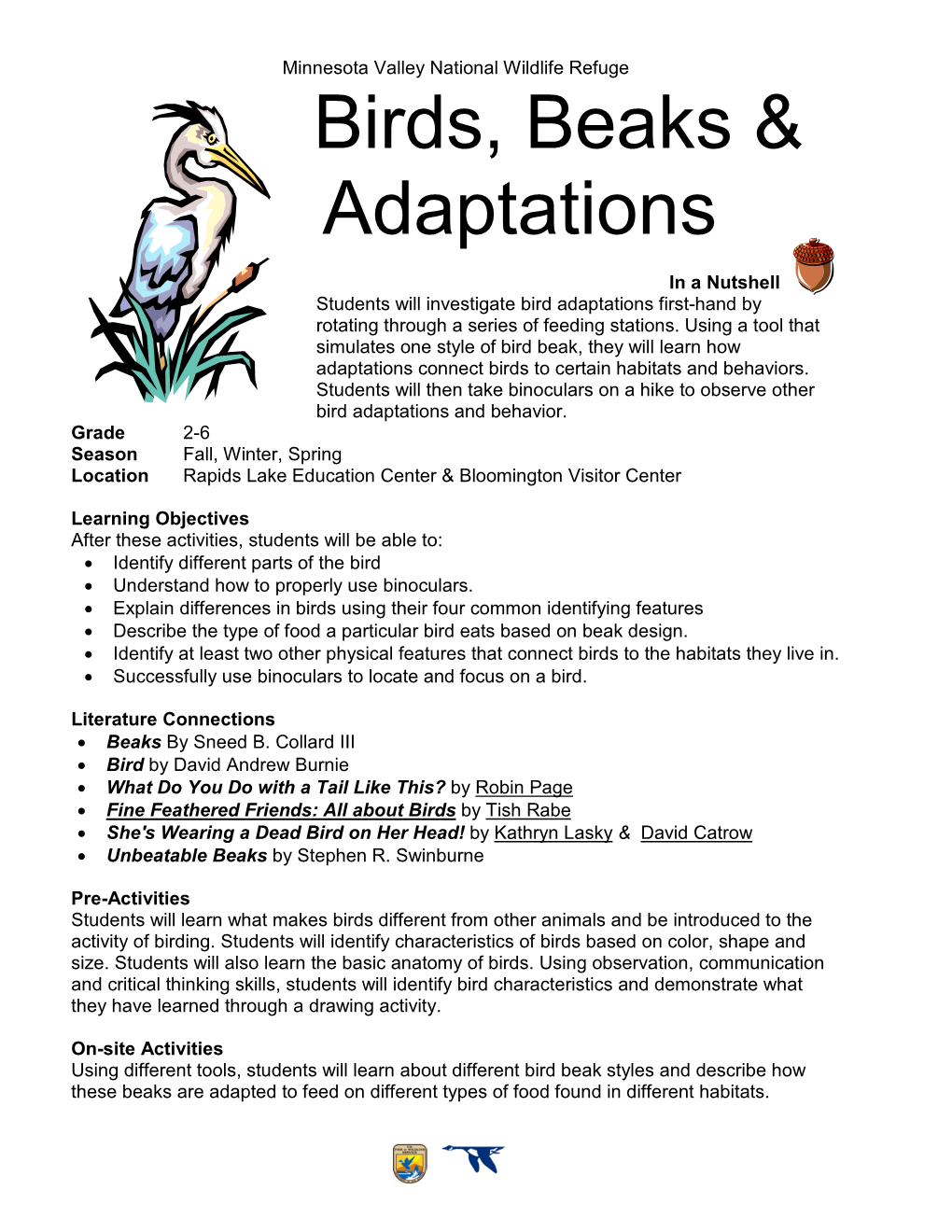 Birds, Beaks & Adaptations