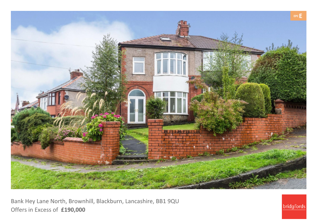 Bank Hey Lane North, Brownhill, Blackburn, Lancashire, BB1 9QU Offers in Excess of £190,000