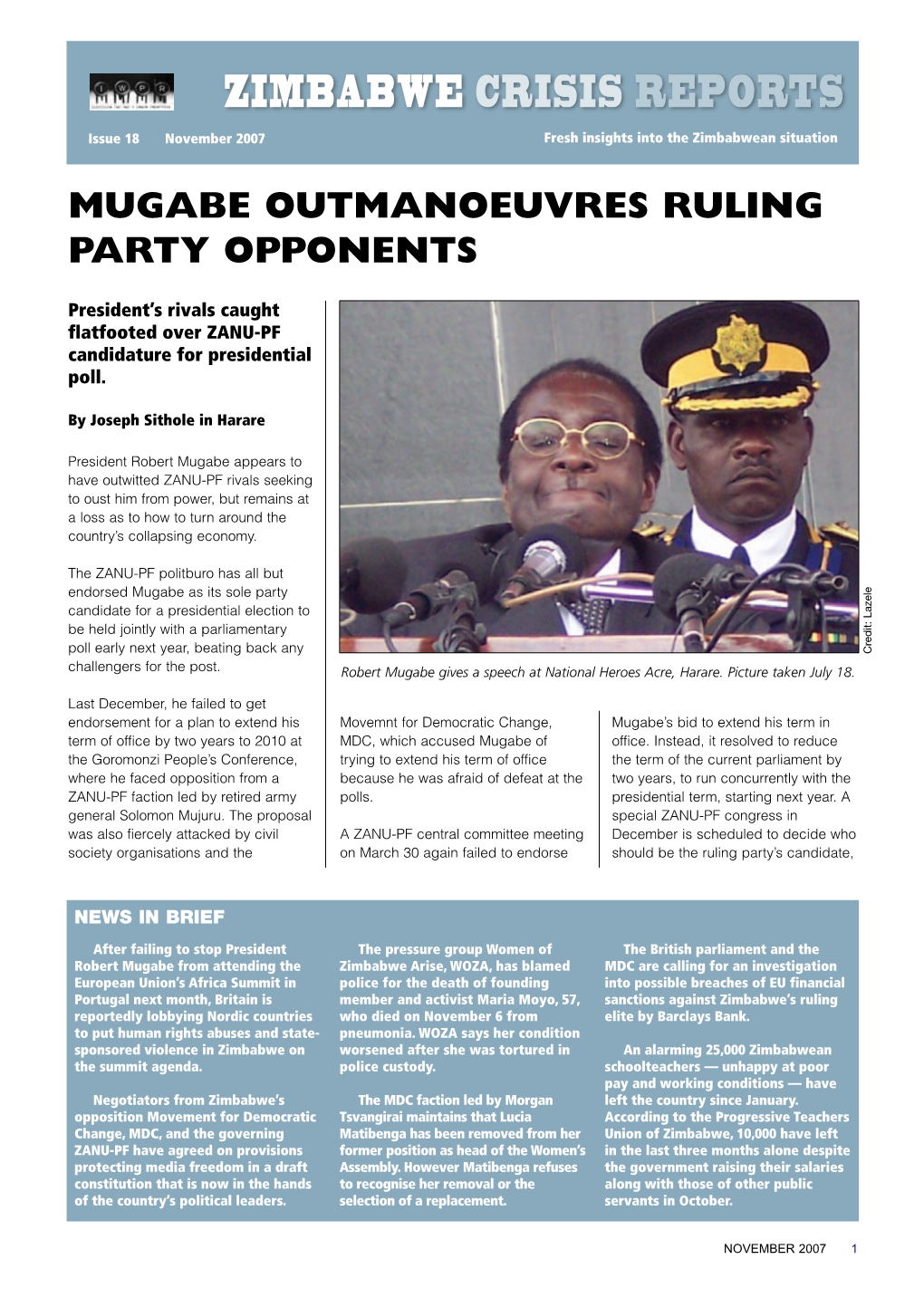 Zimbabwe Crisis Reports Issue 18