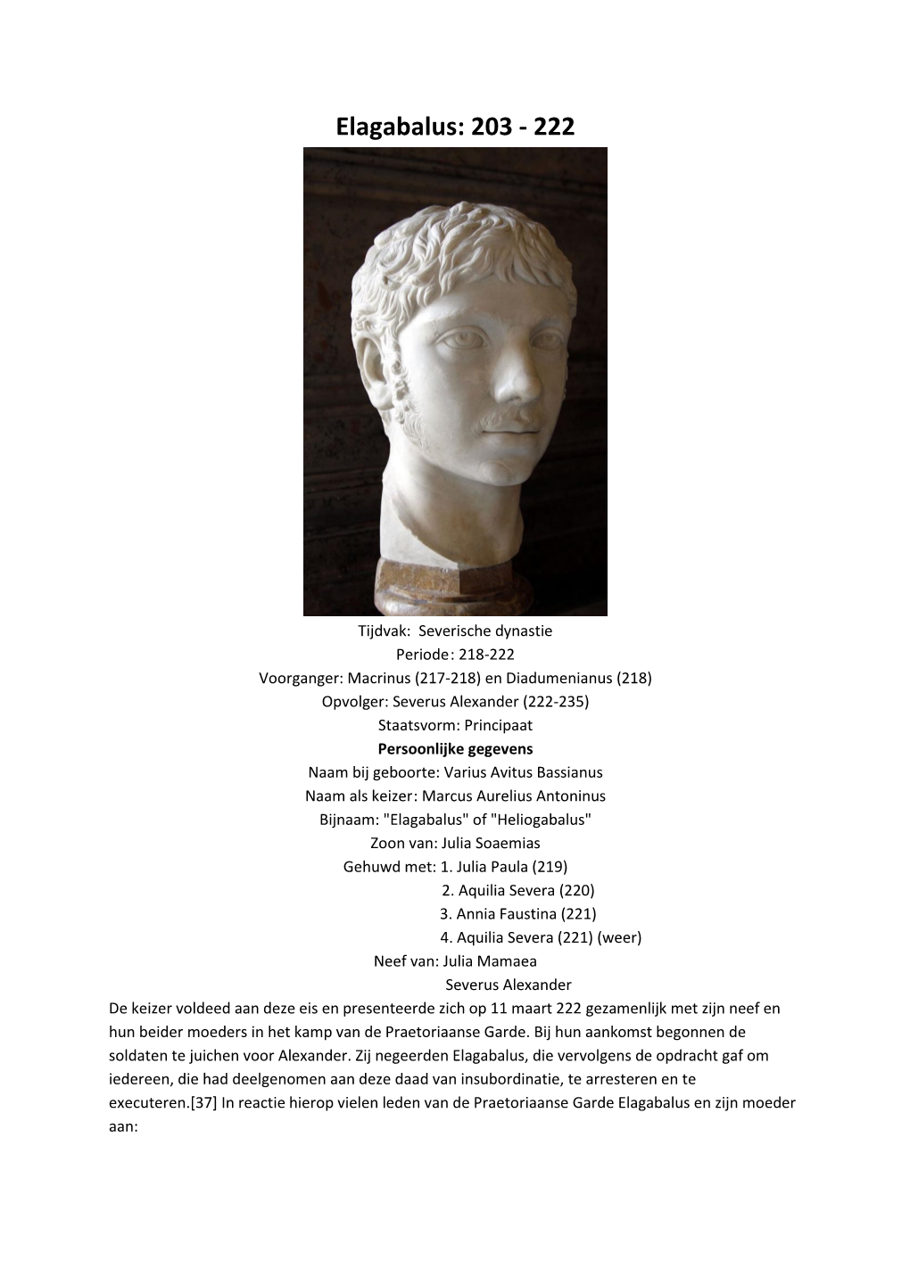 Elagabalus: 203 - 222