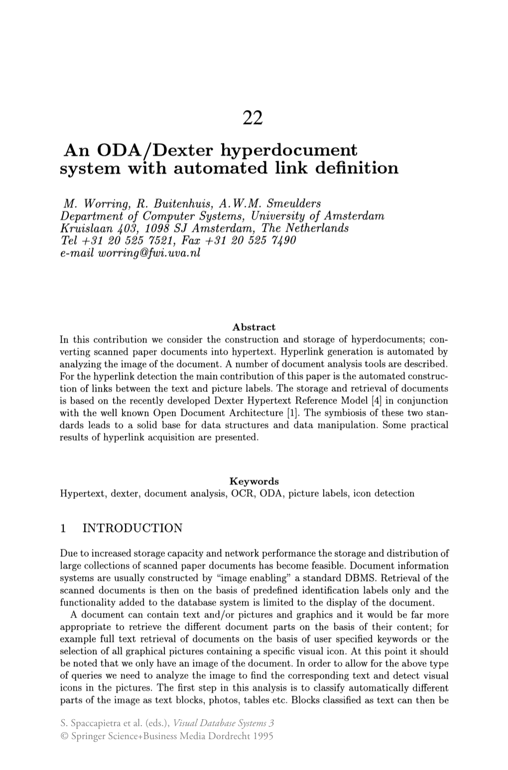 An ODA/Dexter Hyperdocument System with Automated Link Definition