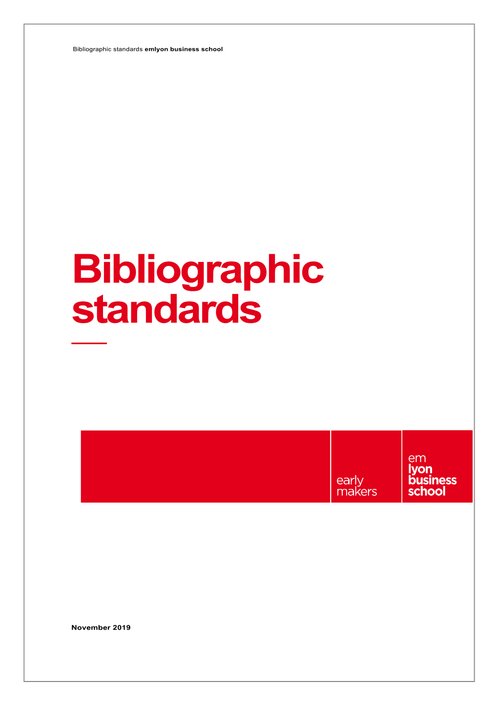 Bibliographic Standards Emlyon Business School